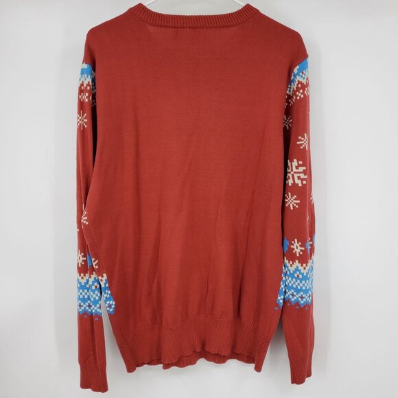 Disney Mickey Mouse Holiday Fair Isle Red and Blue Christmas Crewneck Sweater XL - Picture 3 of 7
